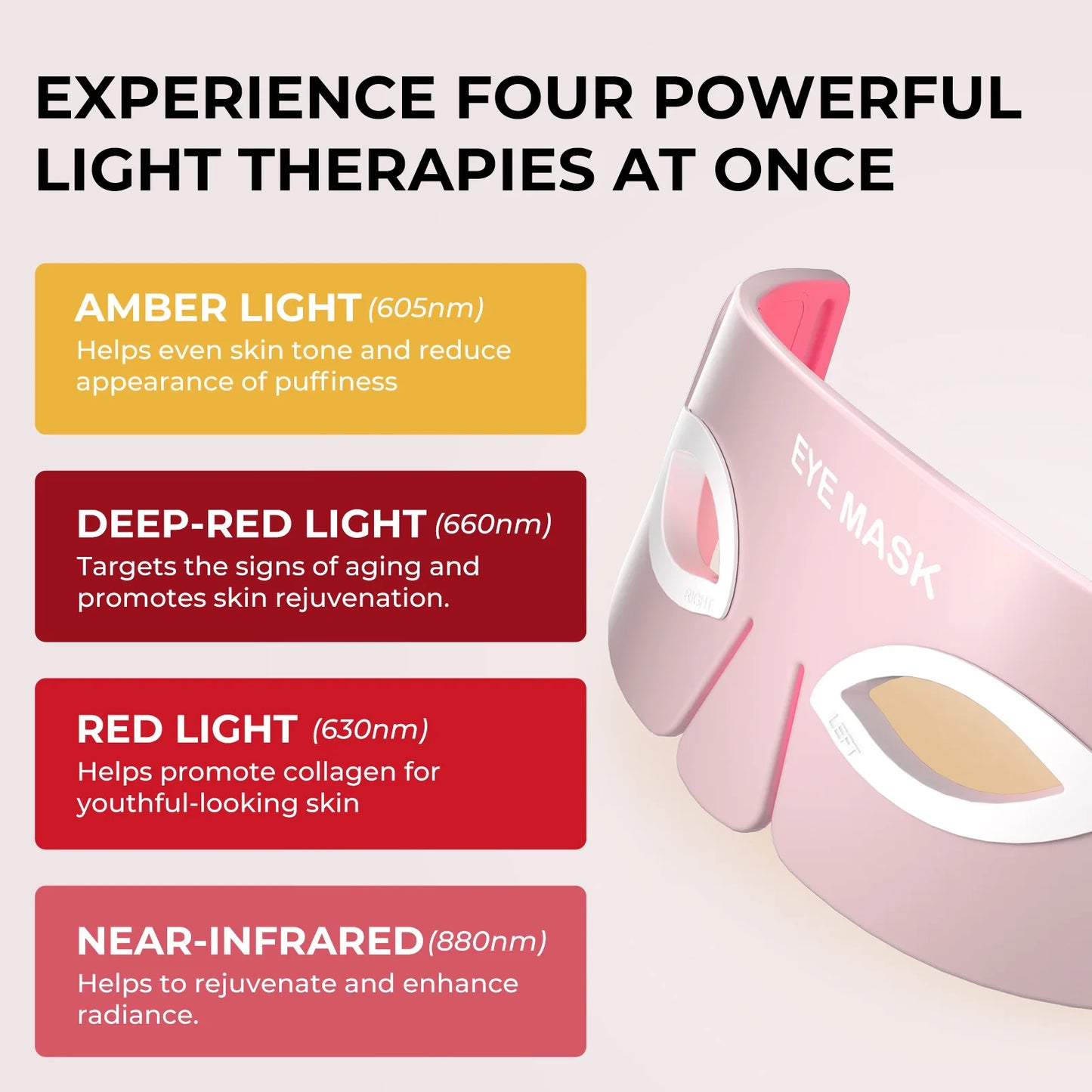 LUMIRALD AuraLight Eye Mask - pink edition